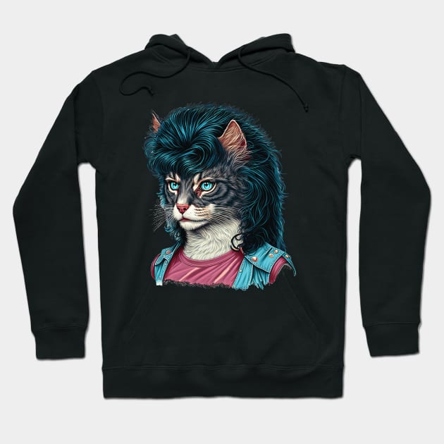 Tabby Cat With Mullet Hoodie by DankFutura